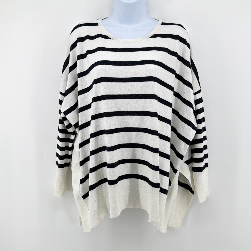 MERSEA Amour Tunic Sweater OS One Size Striped Red Heart Elbow Patch Nautical